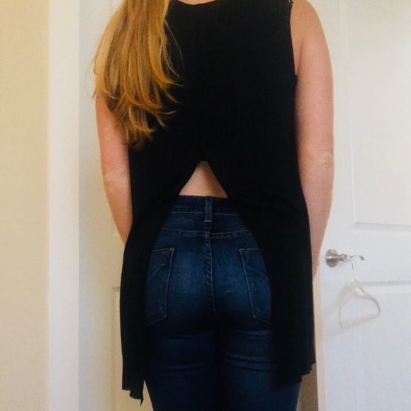 Like new! Black tank top, open back - Picture 2 of 5